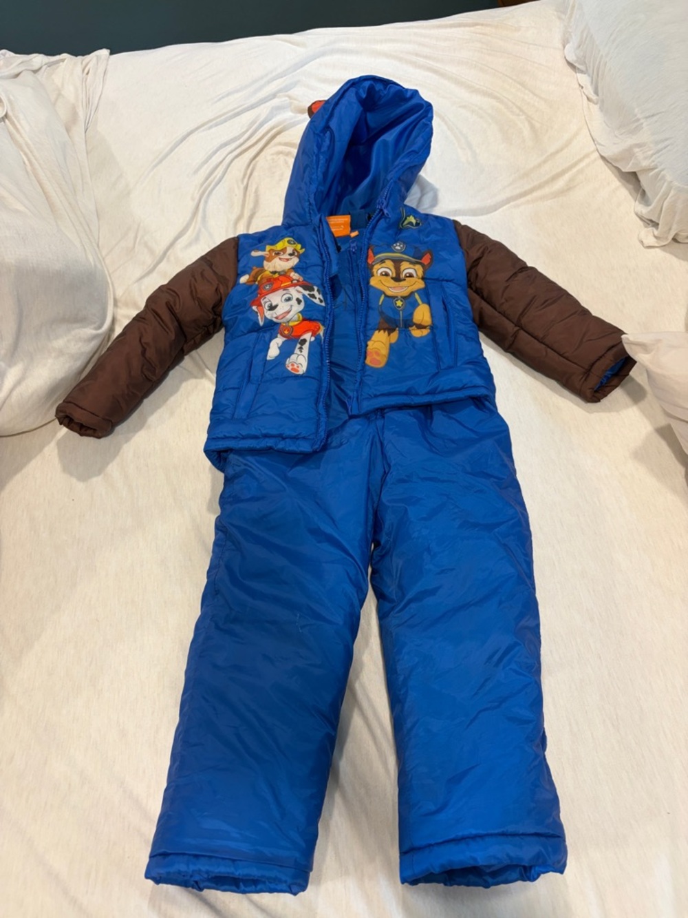 Paw Patrol Blue 2-Piece Winter Snowsuit with Brown Sleeves